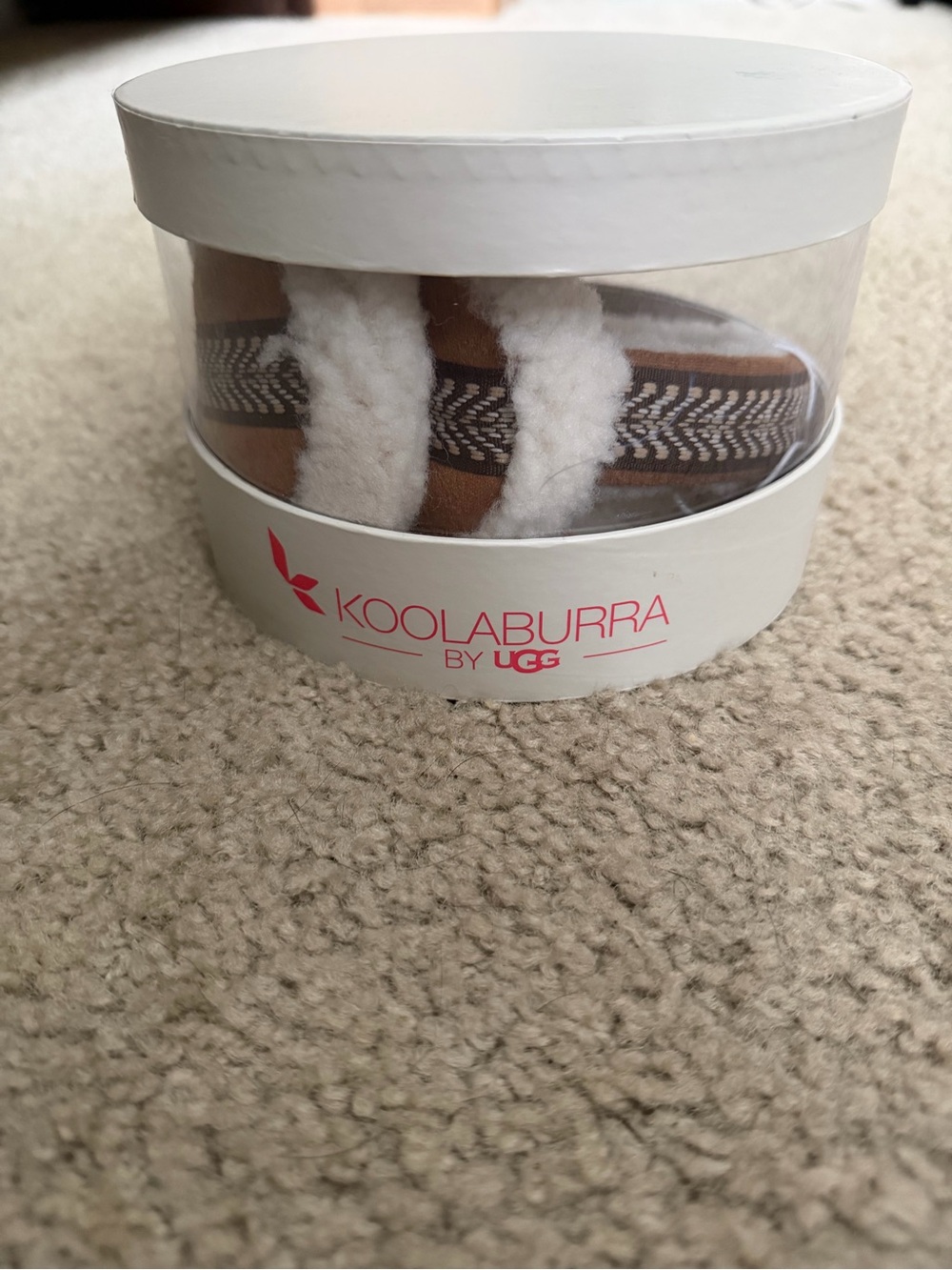 UGG Koolaburra Brown and White Lined Casual Socks